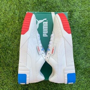 PUMA WOMEN'S CALI
Color: White-high Risk Red-indigo Bunting       Size 9 women’s